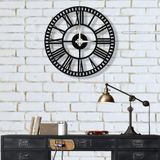 DEKADRON Benzersiz Tasarım Metal Duvar Saati Roma Rakamları Roma Rakamları - Metal Duvar Sanatı Eserleri - Metal Duvar Dekoru Ev Ofis Dekorasyonu Modern Endüstriyel Sessiz Hareket (27" G x 27"
