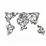 DEKADRON Dünya Haritası Duvar Sanatı - Geometrik Dünya Haritası - 3D Duvar Silueti Metal Duvar Dekoru Ev Ofis Dekorasyonu Yatak Odası Oturma Odası Dekor Heykel (24" G x 13" Y / 61x33cm)