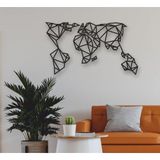 DEKADRON Dünya Haritası Geometrik Metal Duvar Dekoru
