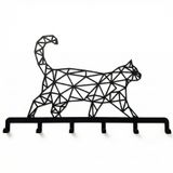 DEKADRON Geometrik Kedi Metal Portmanto, Duvara Monte Portmanto, Metal Duvar Askısı, Duvara Monte Askı, Ev Dekorasyonu, Şapka Askısı, Anahtarlık, Giriş Yolu Palto Kancaları, Metal Raf, Palto Kancası (*31" G x