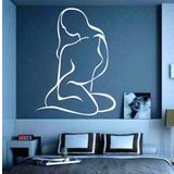 DEKADRON Güzellik Duvar Sanatı - 3D Kadın Silueti Metal Duvar Dekoru Ev Ofis Dekorasyonu Yatak Odası Oturma Odası Dekor Heykel (Beyaz, 18" G x 24" Y / 46x61cm)