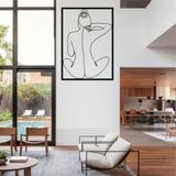 DEKADRON Güzellik Minimalist Duvar Sanatı, Metal Duvar Dekoru, Metal Duvar Asmaları, Ev Yatak Odası Dekorasyonu, Kadın Silueti (21" G x 30" Y / 54x75 cm)