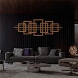 DEKADRON Kareler Geometrik Duvar Sanatı, Soyut Metal Duvar Dekoru, Ev Ofis Giriş Yolu Yatak Odası Oturma Odası Dekorasyonu, Metal Duvar Asmaları, Modern Duvar Tabelası, (Bronz, 46" G x 16" Y