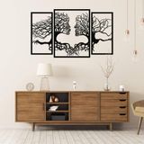 DEKADRON Metal Ağaç Duvar Sanatı, Hayat Ağacı 3 Panel, İki Yüzlü Dekor, Metal Duvar Dekoru, 3 Parça Duvar Askısı, Metal Duvar Sanatı, Ev Dekorasyonu (49" G x 29" Y / 125x73cm)