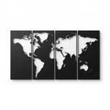 DEKADRON Metal Dünya Haritası Duvar Sanatı Dekor 4 Parça - 3D Duvar Silueti Metal Duvar Dekoru Ev Ofis Yatak Odası Oturma Odası Dekorasyon Heykel (40" G x 22 Y/101 cm x 56 cm)