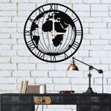 DEKADRON Metal Dünya Haritası Duvar Sanatı Tasarımı Metal Duvar Saati Küre Metal Duvar Sanatı İşleri Metal Duvar Dekoru Ev Ofis Dekorasyonu Modern Endüstriyel Sessiz Hareket (20" G x 20" Y/51x51cm)