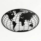 DEKADRON Metal Dünya Haritası Küre Metal Duvar Sanatı 3D Duvar Silueti Metal Duvar Dekoru Ev Dekorasyonu Metal Tabela Dünya Haritası Duvar Sanatı (46" G x 27" Y / 117x69 cm)