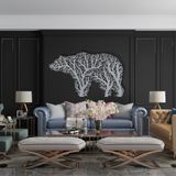DEKADRON Metal Duvar Dekoru, Ağaç Ayı, Ev Dekorasyonu, Ayı Duvar Tabelası, Metal Duvar Sanatı, İç Mekan Dış Mekan Dekorasyonu (Gümüş Gri, 46" G x 28" Y / 118x70 cm, Ağaç Ayısı)