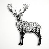 DEKADRON Metal Duvar Dekoru, Ağaç Geyiği, Ev Dekorasyonu, Duvar Tabelası, Metal Duvar Sanatı, İç Dekorasyon, İç Mekan Dış Mekan Asmaları, Minimalist Sanat, Çizgi Sanatı (*78,7 cm G x 99,1 cm Y /