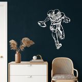 DEKADRON Metal Duvar Dekoru, Amerikan Futbolu, Ev Oturma Odası Dekoru, Duvar Tabelası, Metal Duvar Sanatı, İç Dekorasyon, İç Mekan Dış Mekan Askıları, Beyaz (61x75cm)