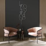 DEKADRON Metal Duvar Dekoru, Aşk Çizgisi, Ev Dekorasyonu, Duvar Tabelası, Metal Duvar Sanatı, İç Dekorasyon, İç Mekan Dış Mekan Askıları, Minimalist Sanat, Gümüş (20x60 cm)