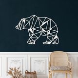 DEKADRON Metal Duvar Dekoru, Ayı, Ev Oturma Odası Dekoru, Duvar Tabelası, Metal Duvar Sanatı, İç Dekorasyon, İç Mekan Dış Mekan Askıları, Beyaz (*36" G x 24" Y / 91x61 cm)