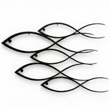 DEKADRON Metal Duvar Dekoru, Balık Ailesi, Ev Dekorasyonu, Duvar Tabelası, Metal Duvar Sanatı, İç Dekorasyon, İç Mekan Dış Mekan Askıları (46" G x 31" Y / 118x79cm)