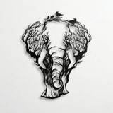 DEKADRON Metal Duvar Dekoru, Fil ve Kuşlar, Ev Oturma Odası Dekoru, Duvar Tabelası, Metal Duvar Sanatı, İç Dekorasyon, İç Mekan Dış Mekan Askıları (59x75cm)