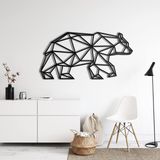 DEKADRON Metal Duvar Dekoru, Geometrik Ayı, Ev Oturma Odası Dekoru, Duvar Tabelası, Metal Duvar Sanatı, İç Dekorasyon, İç Mekan Dış Mekan Askıları (*46" G x 24" Y / 117x60cm)