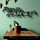 DEKADRON Metal Duvar Dekoru, Metal Atlar Sanatı, Ev Ofis Dekorasyonu, Çiftlik Evi Duvar Dekoru, İç Mekan Dış Mekan (39 inç G x 12''Y / 100x31cm)