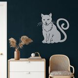 DEKADRON Metal Duvar Dekoru, Metal Kedi Dekoru, Ev Oturma Odası Dekoru, Duvar Tabelası, Metal Duvar Sanatı, İç Dekorasyon, İç Dekorasyon, İç Mekan Dış Mekan Asma, Gümüş (*91,4 cm G x 86 cm Y / 91x86