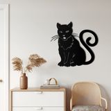 DEKADRON Metal Duvar Dekoru, Metal Kedi Dekoru, Ev Oturma Odası Dekoru, Duvar Tabelası, Metal Duvar Sanatı, İç Dekorasyon, İç Mekan Dış Mekan Askıları (*24" G x 23" Y / 61x58cm)