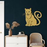 DEKADRON Metal Duvar Dekoru, Metal Kedi Dekoru, Ev Oturma Odası Dekoru, Duvar Tabelası, Metal Duvar Sanatı, İç Dekorasyon, İç Mekan Dış Mekan Asma, Altın (*36" G x 34" Y / 91x86 cm)