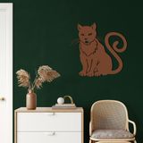 DEKADRON Metal Duvar Dekoru, Metal Kedi Dekoru, Ev Oturma Odası Dekoru, Duvar Tabelası, Metal Duvar Sanatı, İç Dekorasyon, İç Mekan Dış Mekan Asma, Bronz (*24" G x 23" Y / 61x58 cm)