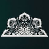 DEKADRON Metal Duvar Dekoru, Metal Mandala Duvar Sanatı, Bohem Sanatı, İç Dekorasyon, Metal Tabela, Mandala Asılı, Yoga Dekorasyonu, Beyaz (46" G x 24" Y / 118x60cm)