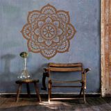 DEKADRON Metal Duvar Dekoru, Metal Mandala Duvar Sanatı, Bronz Kaplama, Bohem Sanatı, İç Dekorasyon, Metal Tabela, Metal Duvar Sanatı Mandala Dekoru, (35" G x 35" Y / 90x90 cm)