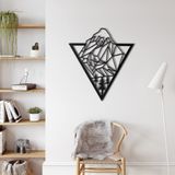 DEKADRON Metal Duvar Dekoru, Üçgen Dağ, Ev Oturma Odası Dekoru, Duvar Tabelası, Metal Duvar Sanatı, İç Dekorasyon, İç Mekan Dış Mekan Askıları (90x76cm)