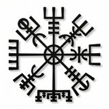 DEKADRON Metal Duvar Dekoru, Vegvisir, Ev Oturma Odası Dekoru, Duvar Tabelası, Metal Duvar Sanatı, İç Dekorasyon, İç Mekan Dış Mekan Askıları (75x75cm)