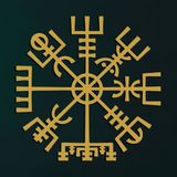 DEKADRON Metal Duvar Sanatı, Altın Metal Viking Dekoru, İskandinav Mitolojisi Vegvisir Rünleri ve Sembolleri, Metal Duvar Dekoru, İskandinav, Ev Dekoru, İç Dekorasyon (45,72 cm G x 45,7 cm Y / 45x45