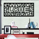 DEKADRON Metal Duvar Sanatı - Aşk - 3D Duvar Silueti Metal Duvar Dekoru Ev Ofis Dekorasyonu Yatak Odası Oturma Odası Dekor Heykel (24" G x 12" Y/61x31cm)