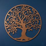 DEKADRON Metal Duvar Sanatı - Bronz Hayat Ağacı - Metal Aile Ağacı - Metal Duvar Silueti, Metal Duvar Dekoru, Ev Ofis Dekorasyonu Yatak Odası Oturma Odası Dekoru (34" G x 35" Y / 88x90 cm)
