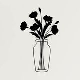 DEKADRON Metal Duvar Sanatı Çiçek Tabelası, Metal Duvar Dekoru, Ev Oturma Odası Giriş Yolu Dekorasyonu, Doğa Çiçek Tabelası, Vazo Duvar Askıları (11" G x 18" Y / 28x45cm)
