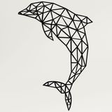 DEKADRON Metal Duvar Sanatı Dekoru - Geometrik Yunus - 3D Duvar Silueti Metal Duvar Dekoru Ev Ofis Dekorasyonu Yatak Odası Oturma Odası Dekor Heykel (21" G x 29" Y/53x75cm)