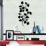 DEKADRON Metal Duvar Sanatı Dekoru - Yapraklı Dal - 3D Duvar Silueti Metal Duvar Dekoru Ev Ofis Dekorasyonu Yatak Odası Oturma Odası Dekor Heykel (13" G x 24" Y/33x61cm)