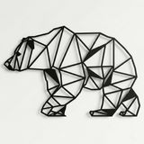 DEKADRON Metal Duvar Sanatı - Geometrik Ayı -3D Duvar Silueti Metal Duvar Dekoru Ev Ofis Dekorasyonu Yatak Odası Oturma Odası Dekor Heykel (24 G x 16 inç Y/61 x 41 cm)