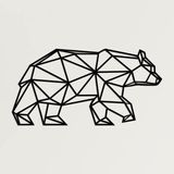 DEKADRON Metal Duvar Sanatı - Geometrik Ayı -3D Duvar Silueti Metal Duvar Dekoru Ev Ofis Dekorasyonu Yatak Odası Oturma Odası Dekorasyonu (30" G x 15" Y/76x38cm)
