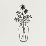 DEKADRON Metal Duvar Sanatı Geometrik Çiçek, Metal Duvar Dekoru, Ev Ofis Oturma Odası Giriş Yolu Dekorasyonu, Doğa Çiçekli Tabela, Vazo Duvar Askıları (14" G x 30" Y / 37x75cm)