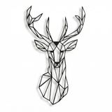 DEKADRON Metal Duvar Sanatı - Geometrik Geyik Kafası - 3D Duvar Silueti Metal Duvar Dekoru Ev Ofis Dekorasyonu Yatak Odası Oturma Odası Dekor Heykel (14" G x 24" Y/36x61cm)