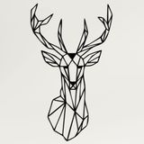 DEKADRON Metal Duvar Sanatı - Geometrik Geyik Kafası - 3D Duvar Silueti Metal Duvar Dekoru Ev Ofis Dekorasyonu Yatak Odası Oturma Odası Dekor Heykel (18" G x 30" Y/46x76cm)