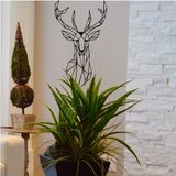 DEKADRON Metal Duvar Sanatı - Geometrik Geyik Kafası - 3D Duvar Silueti Metal Duvar Dekoru Ev Ofis Dekorasyonu Yatak Odası Oturma Odası Dekor Heykel (22" G x 36" Y / 56x90cm)