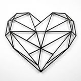 DEKADRON Metal Duvar Sanatı - Geometrik Kalp - 3D Duvar Silueti Metal Duvar Dekoru Ev Ofis Dekorasyonu Yatak Odası Oturma Odası Dekor Heykel (24" G x 20" Y/61x51cm)
