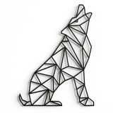 DEKADRON Metal Duvar Sanatı, Geometrik Kurt, Metal Duvar Dekoru, Ev Dekorasyonu, Metal Heykel, Kurt Dekoru, Metal Tabela (17" G x 24" Y/44x60cm)