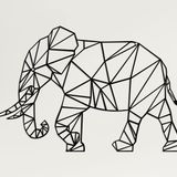DEKADRON Metal Duvar Sanatı, Geometrik Metal Fil, Metal Duvar Dekoru, İç Dekorasyon, Oturma Odası Dekoru, Hayvan Sanatı, Duvar Askıları (35" G x 24" Y / 90x60cm)
