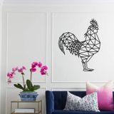 DEKADRON Metal Duvar Sanatı, Geometrik Metal Horoz Dekoru, Metal Duvar Dekoru, Ev İç Dekorasyonu, Duvar Askıları (28" G x 35" Y / 70x90 cm)