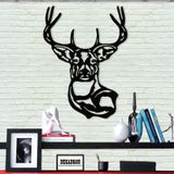 DEKADRON Metal Duvar Sanatı - Geyik Kafası - 3D Duvar Silueti Metal Duvar Dekoru Ev Ofis Dekorasyonu Yatak Odası Oturma Odası Dekor Heykel (13" G x 18" Y/33x46cm)