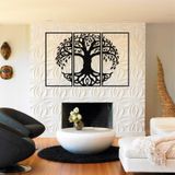 DEKADRON Metal Duvar Sanatı, Hayat Ağacı 3 Panel, Metal Ağaç Duvar Sanatı, Ağaç Tabelası, Metal Duvar Dekoru, İç Dekorasyon, 3 Parça (69" G x 46" Y / 175x117 cm)