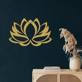 DEKADRON Metal Duvar Sanatı - Lotus Çiçeği - 3D Duvar Silueti Metal Duvar Dekoru Ev Ofis Dekorasyonu Yatak Odası Oturma Odası Dekor Heykel (Altın, 39 inç G x 25 Y / 100 x 64 cm)