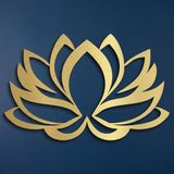 DEKADRON Metal Duvar Sanatı - Lotus Çiçeği - 3D Duvar Silueti Metal Duvar Dekoru Ev Ofis Dekorasyonu Yatak Odası Oturma Odası Dekor Heykel (Altın, 46 inç G x 30 Y / 117 x 76 cm)