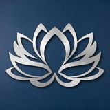 DEKADRON Metal Duvar Sanatı - Lotus Çiçeği - 3D Duvar Silueti Metal Duvar Dekoru Ev Ofis Dekorasyonu Yatak Odası Oturma Odası Dekor Heykel (Gümüş-Gri, 46 inç G x 30 Y / 117 x 76 cm)