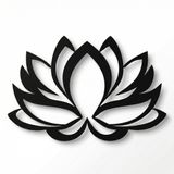 DEKADRON Metal Duvar Sanatı - Lotus Çiçeği - 3D Duvar Silueti Metal Duvar Dekoru Ev Ofis Dekorasyonu Yatak Odası Oturma Odası Dekor Heykel (Siyah, 30" G x 20" Y/75x51cm)